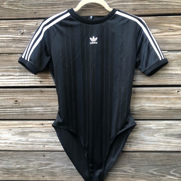 Adidas Originals 3 Stripes Women's Black Bodysuit - Picture 2 of 8